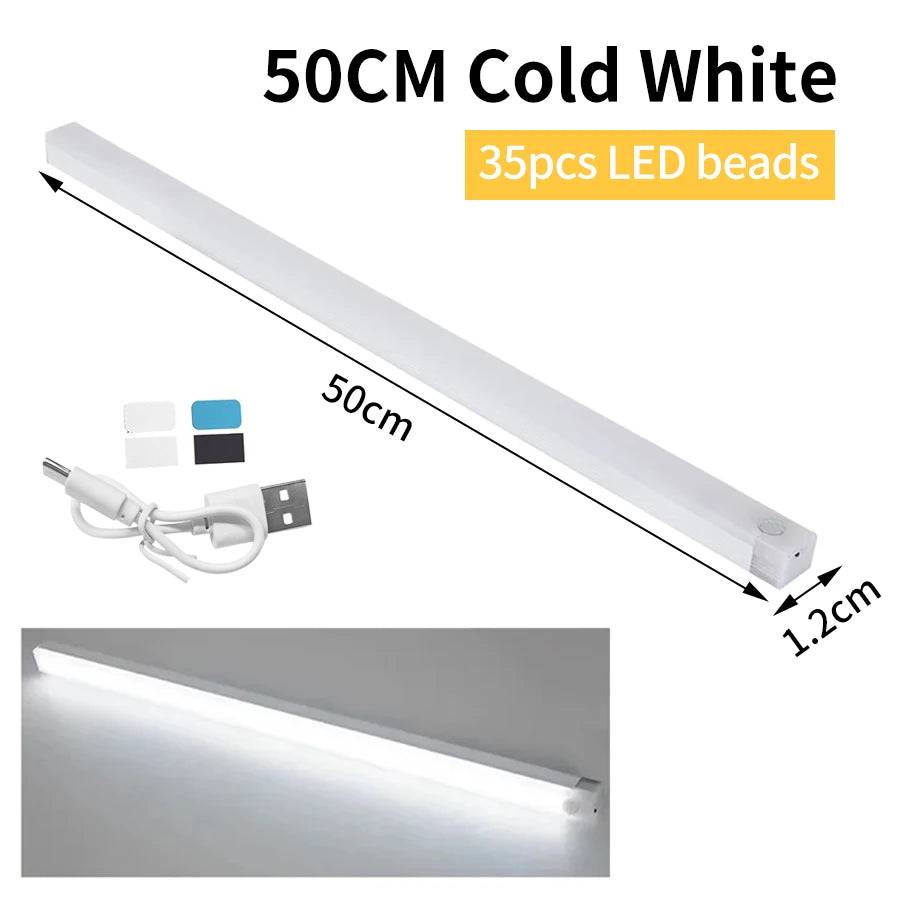 Wireless Motion Sensor LED Night Light – USB Rechargeable Motion Sensor Night Light PRIMED 50cm Cold White