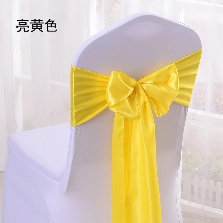 10 Pcs Satin Chair Sashes – Wedding & Banquet Bow Decor