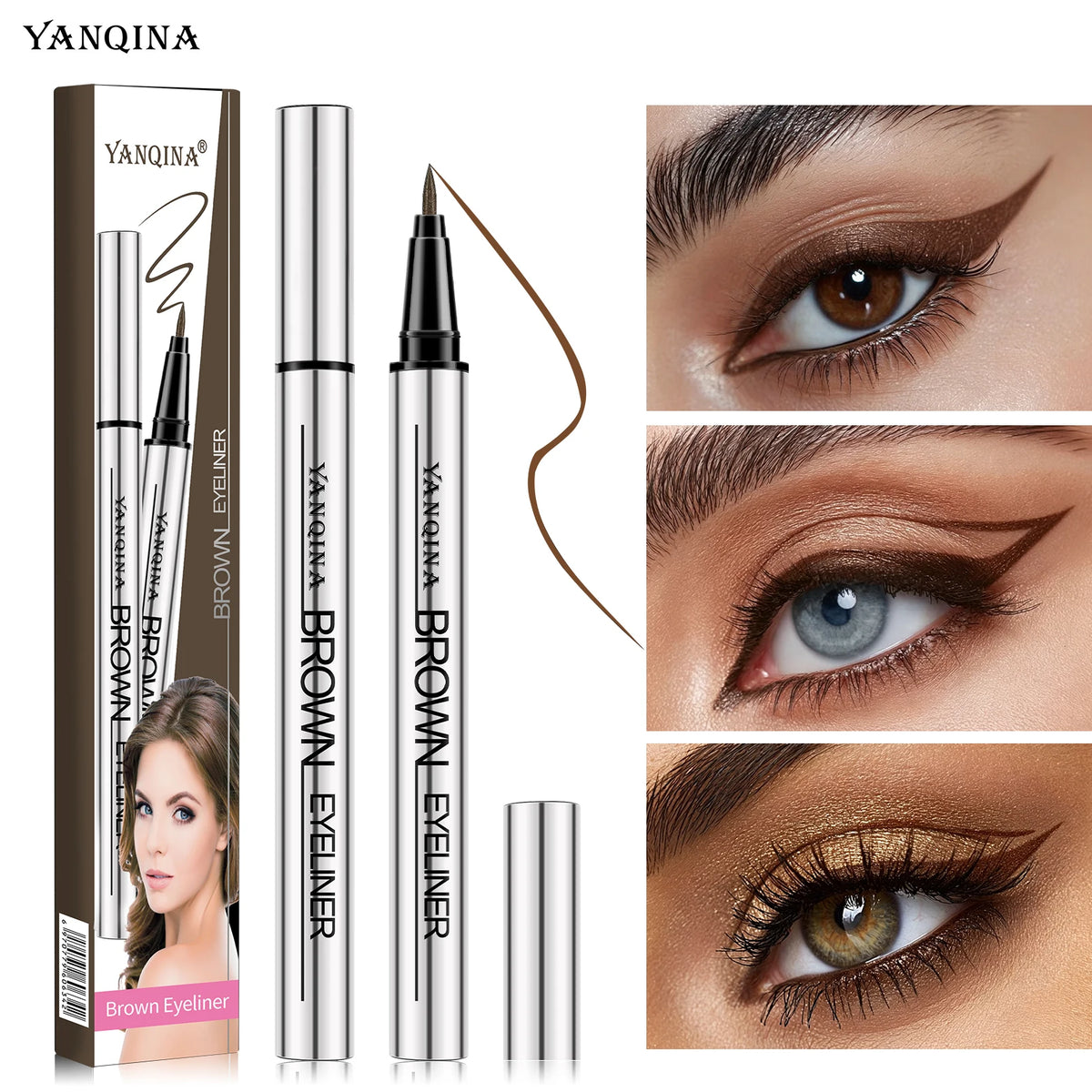 YANQINA Waterproof Liquid Eyeliner Pen – 24HR Precision