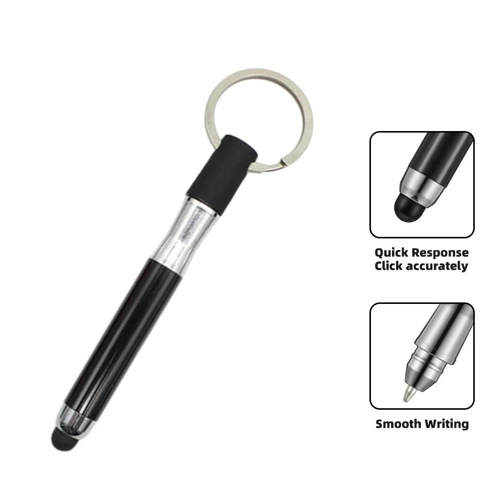 2-in-1 Stylus & Ballpoint Pen with Keychain – All Phones Capacitive Stylus Pen PRIMED Black