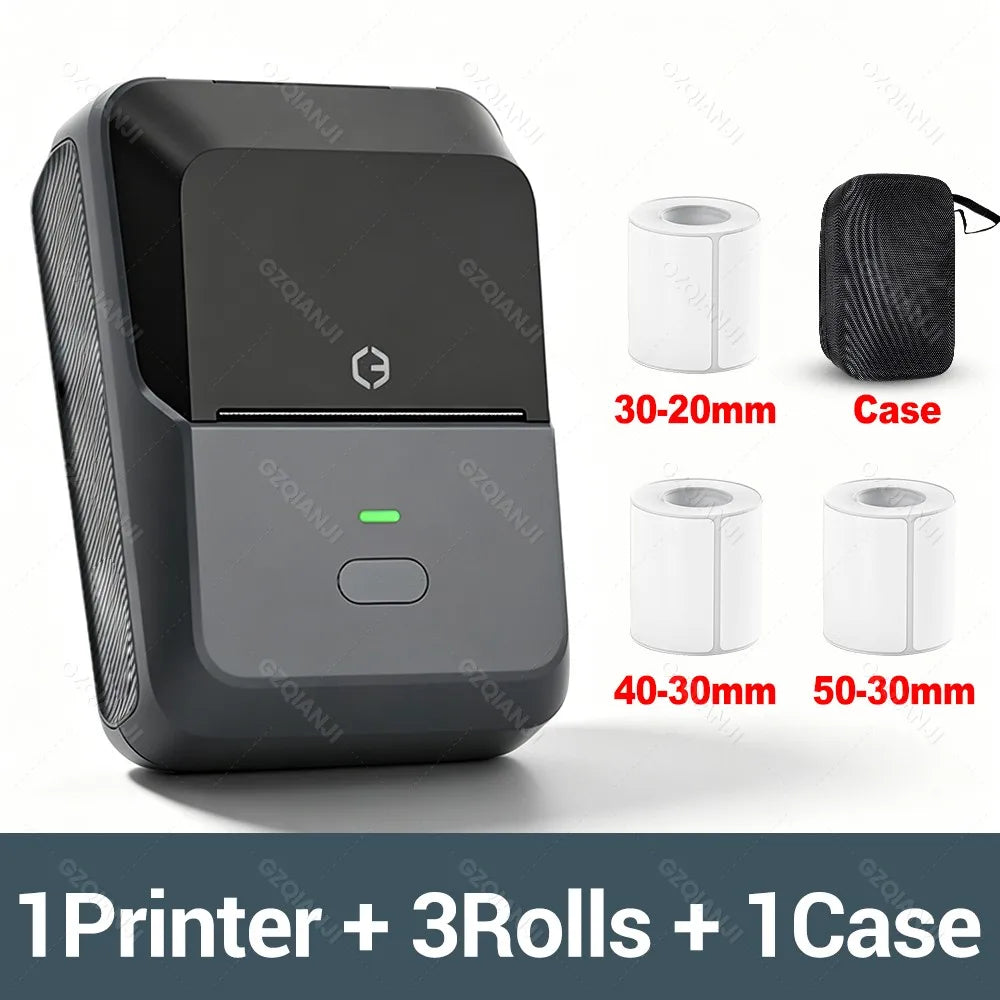 P2 Mini Bluetooth Thermal Label Printer – Barcode & Food Labels Thermal Label Printer PRIMED P2-3Rolls-1Case