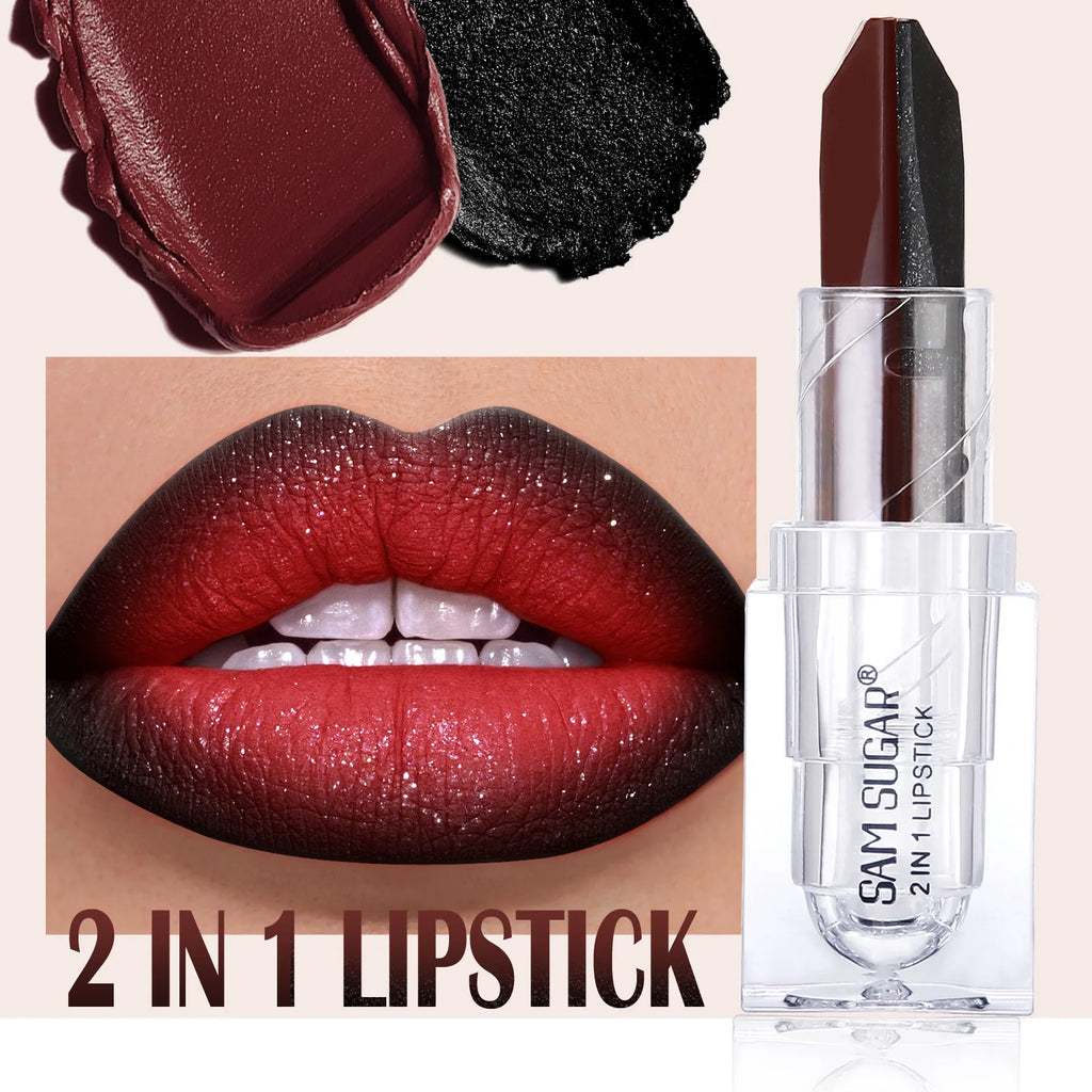 Two-Tone Gradient Matte Lipstick – Waterproof Pearlescent Diamond Gradient Matte Lipstick PRIMED