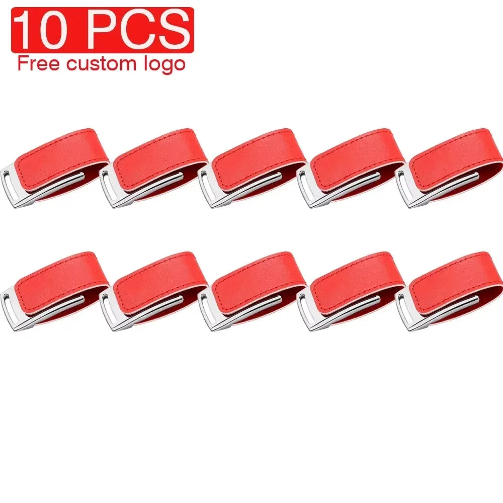 10-Pack Custom Logo Leather USB Flash Drives 16GB 64GB Gifts USB Flash Drive PRIMED 128GB USB NO BOX 2 CN