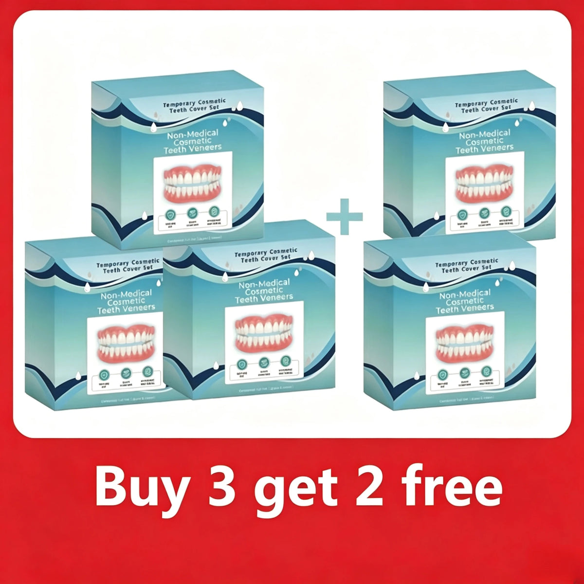 Soft Silicone Cosmetic Teeth Veneers Kit for Men & Women