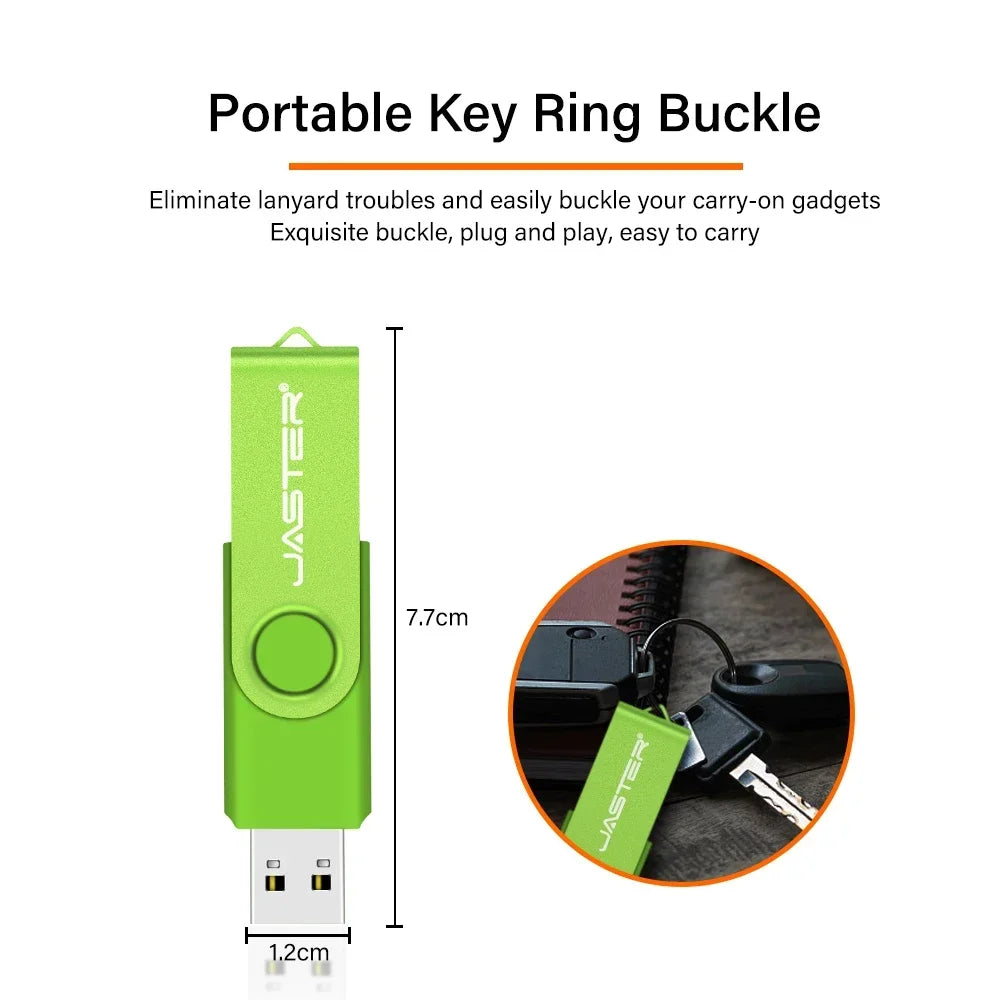 JASTER 2-in-1 Type-C USB Flash Drive 360° Rotate 16–128GB USB Flash Drive PRIMED