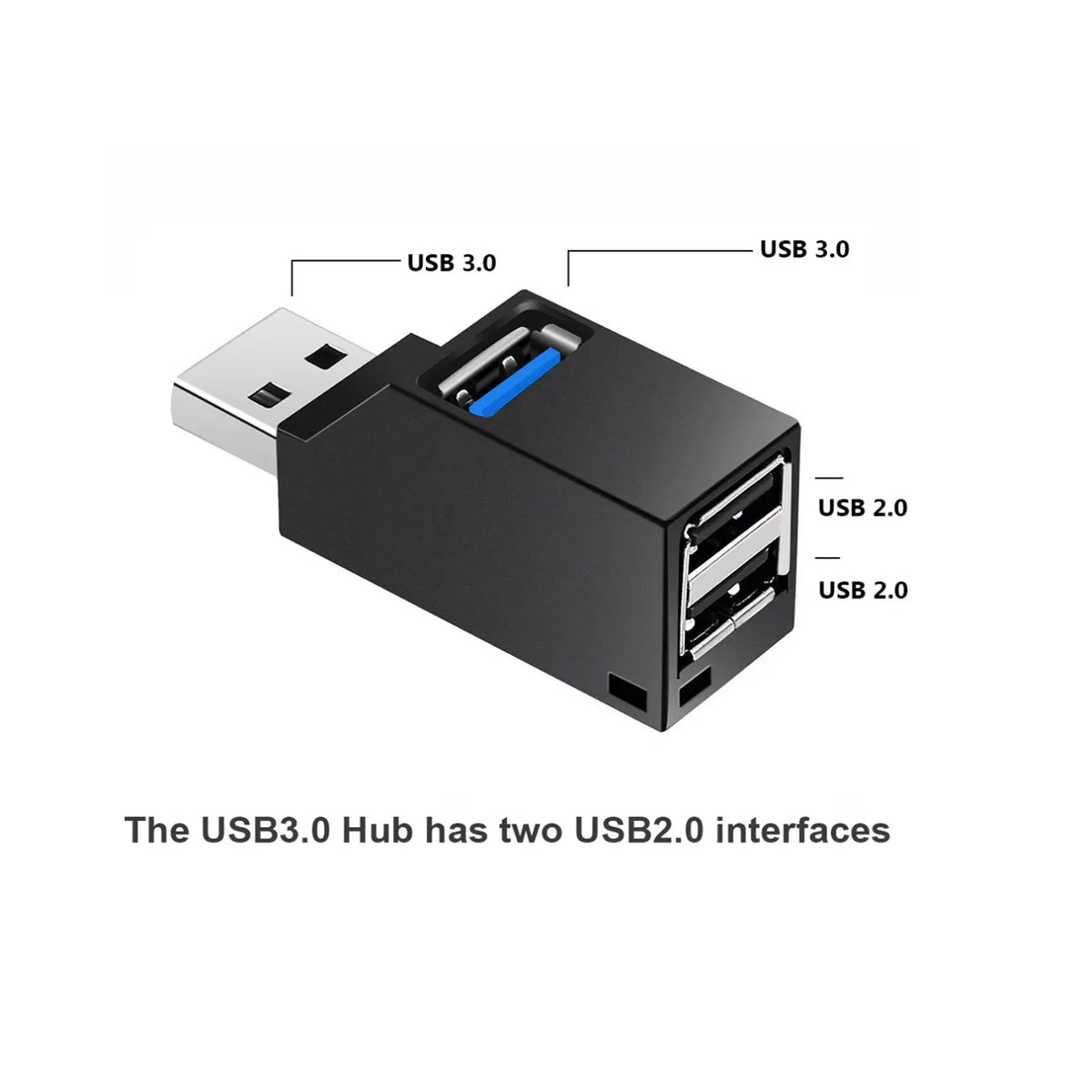 USB 3.0 Hub – 1 to 3 Port Mini Splitter Adapter for PC & Laptop