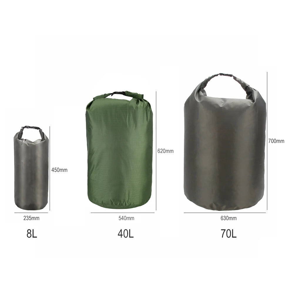 Waterproof Dry Bag 8L/40L/70L – Roll-Top Kayak & Camp Sack Waterproof Dry Bag PRIMED