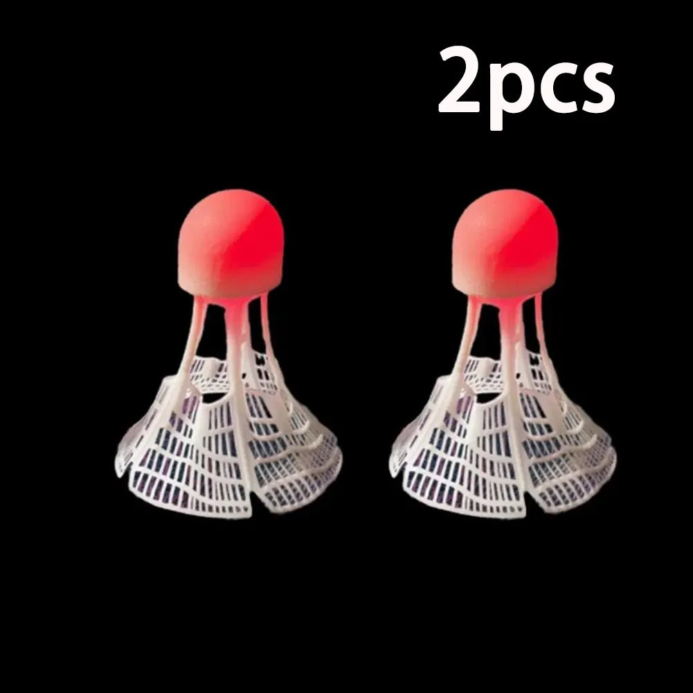 LED Glow Badminton Shuttlecocks – Windproof Night Birdies 1/2/5Pc LED Badminton Shuttlecock PRIMED 2pcs red