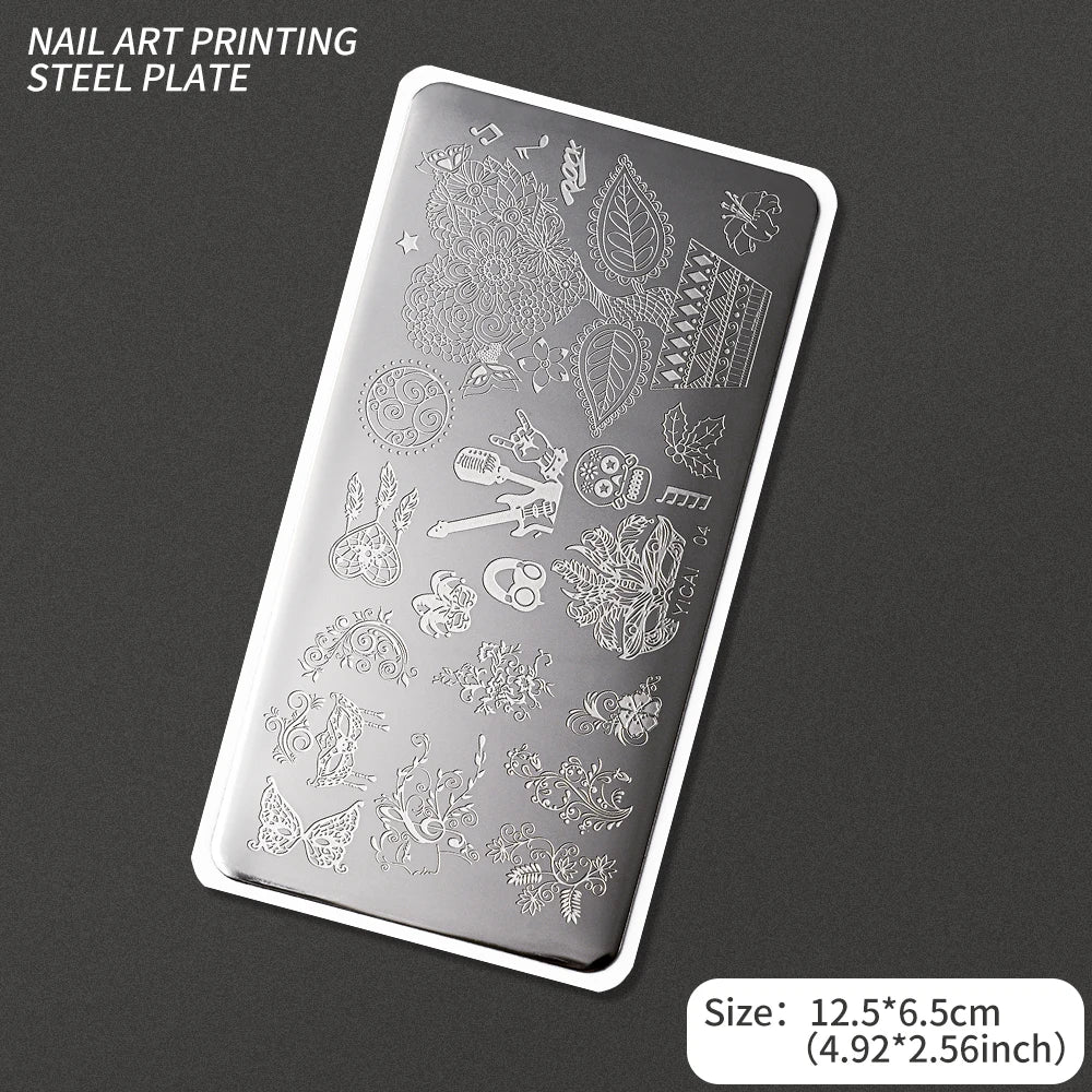 Nail Art Stamping Plate – Waves, Florals & Animal Designs Nail Stamping Plate PRIMED TL-YICAI04