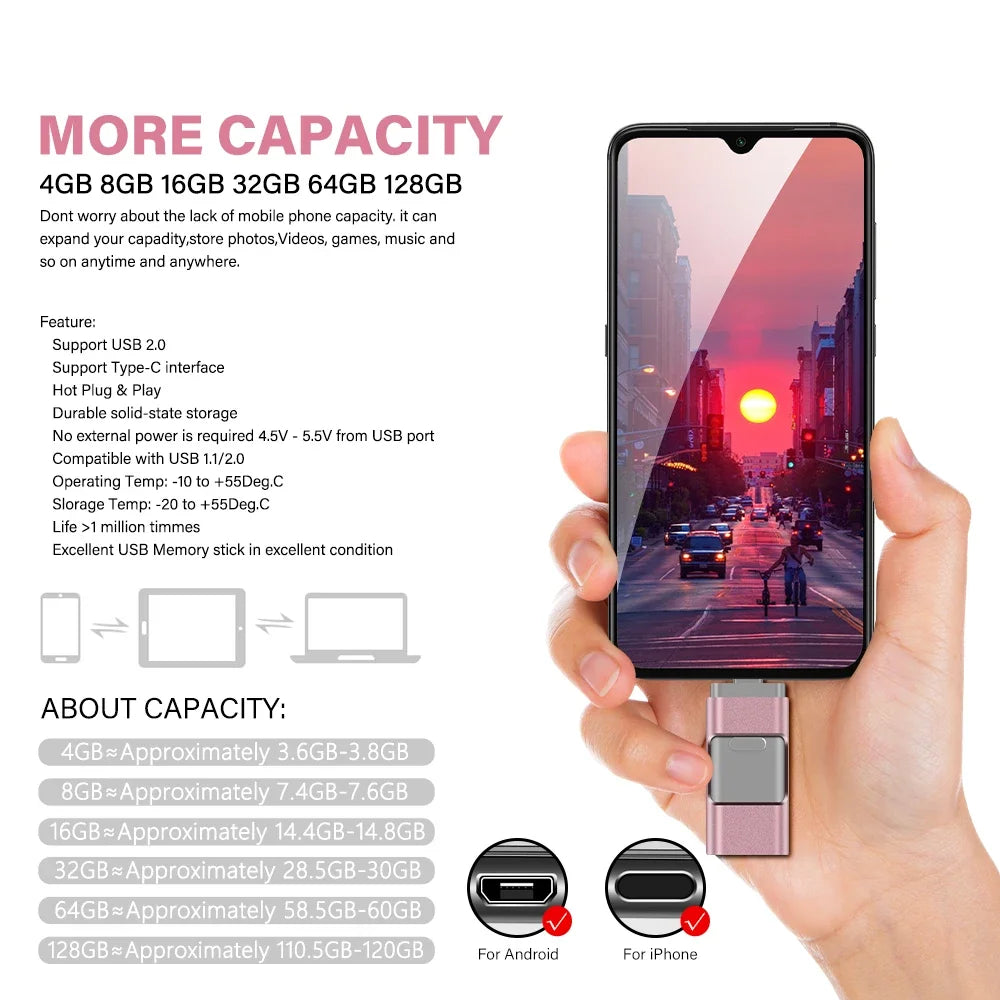 JASTER 3-in-1 USB 3.0 Flash Drive 256GB for iPhone iPad USB Flash Drive PRIMED
