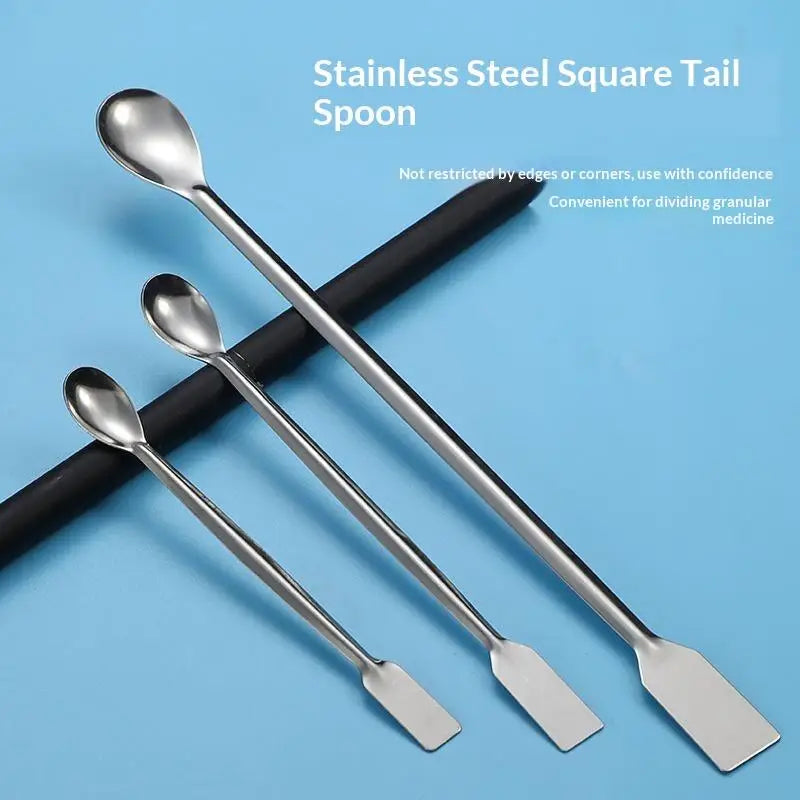 Double-Ended Stainless Steel Lab Spatula Sampling Spoon