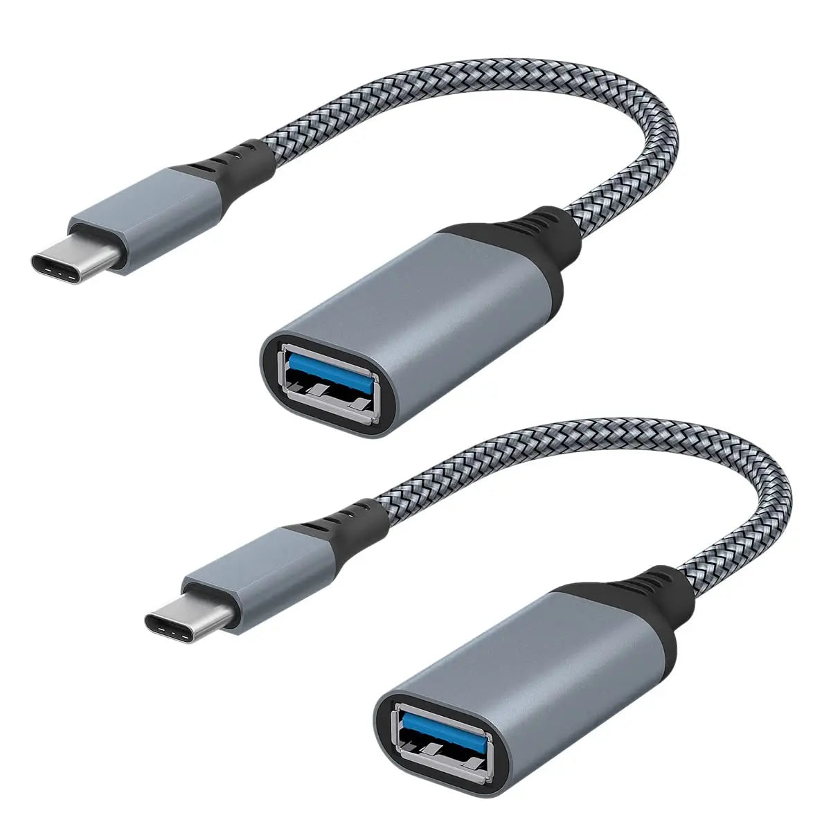 USB-C to USB 3.0 OTG Adapter Cable – Male to Female, 0.2m USB-C OTG Adapter PRIMED Gray 2 Pack 20cm