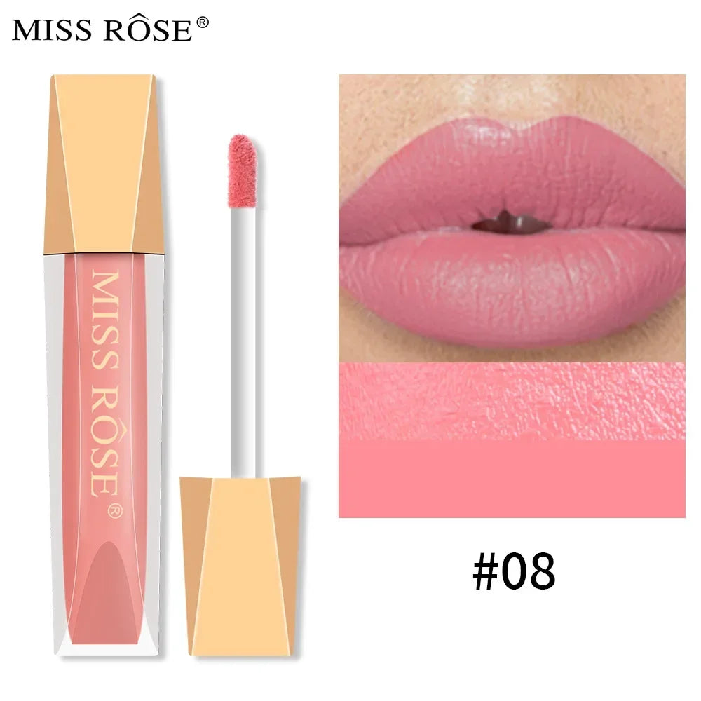 Miss Rose 16-Color Velvet Matte Lip Glaze – Waterproof Lip Gloss Matte Lip Gloss PRIMED MISS ROSE6701-032-09