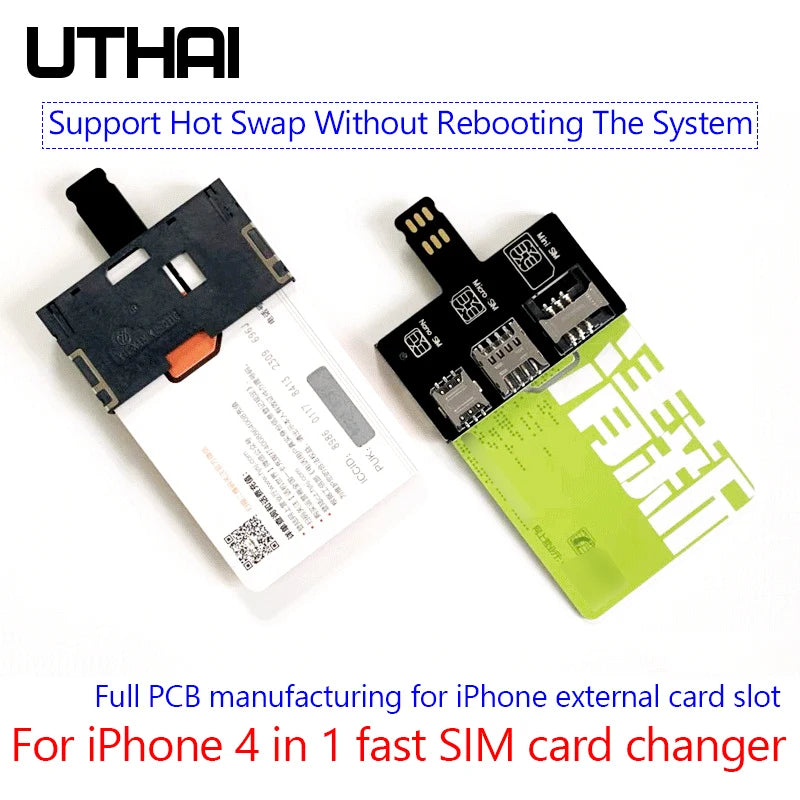 UTHAI T10 iPhone 4-in-1 External SIM Card Adapter & Reader SIM Card Adapter PRIMED Default Title