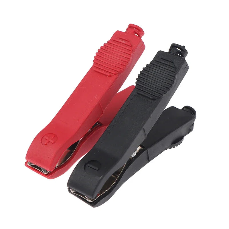 2Pcs 50A Insulated Alligator Clips 75mm – Red & Black Battery Test Battery Test Clips PRIMED