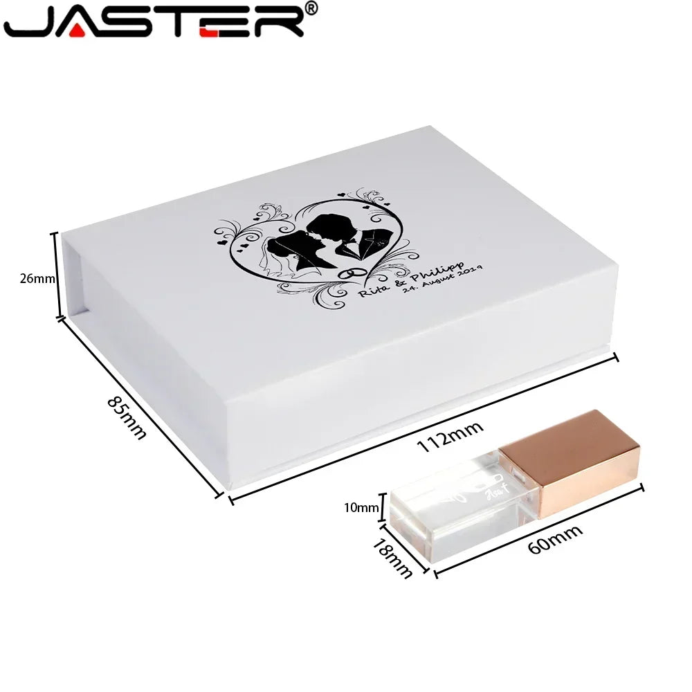 JASTER Crystal USB Flash Drive 2.0 | 4GB–128GB Custom Logo Gift USB Flash Drive PRIMED