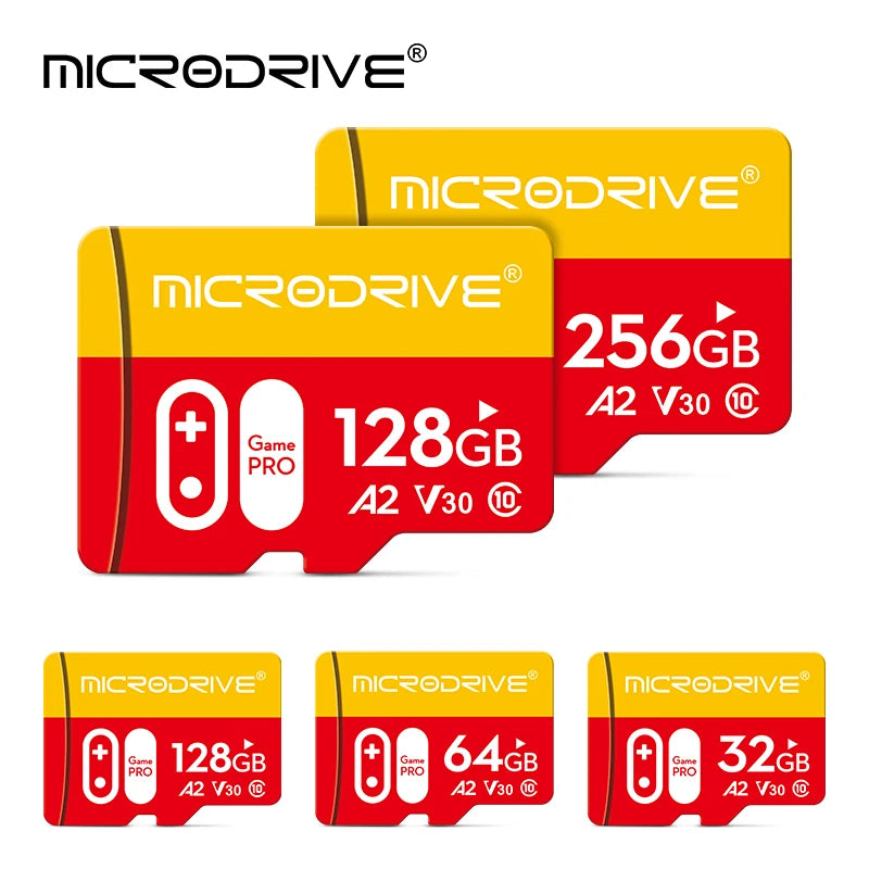 MicroDrive Micro SD Card Class 10 U3 V30 A2 – 16GB to 256GB Flash Memory Card PRIMED