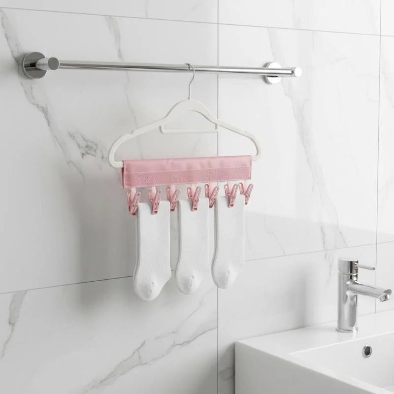 5-Pack Foldable Fabric Hanger with Clips | Portable Drying Rack Clothes Drying Rack PRIMED