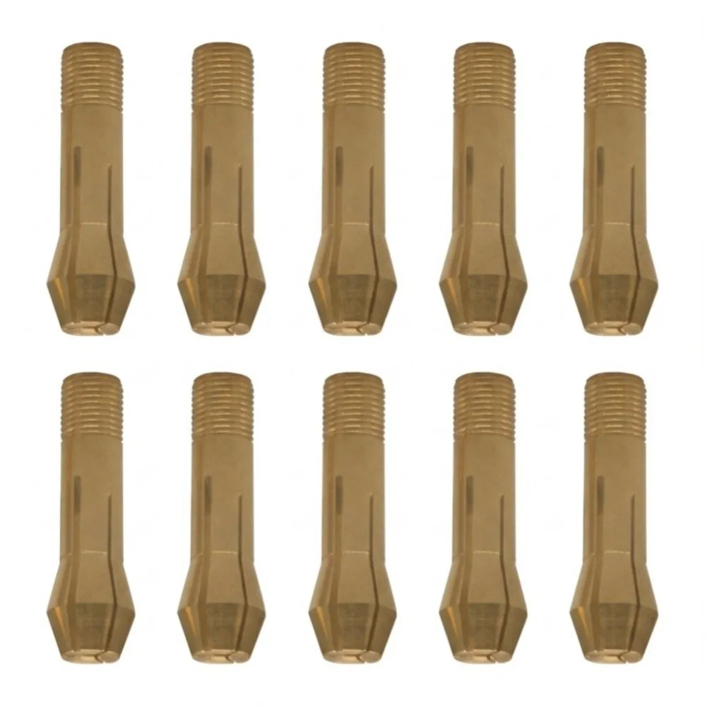 10-Pack 300A TIG Collet Electrode Clamps – Brass 2.4/3.0/3.2mm