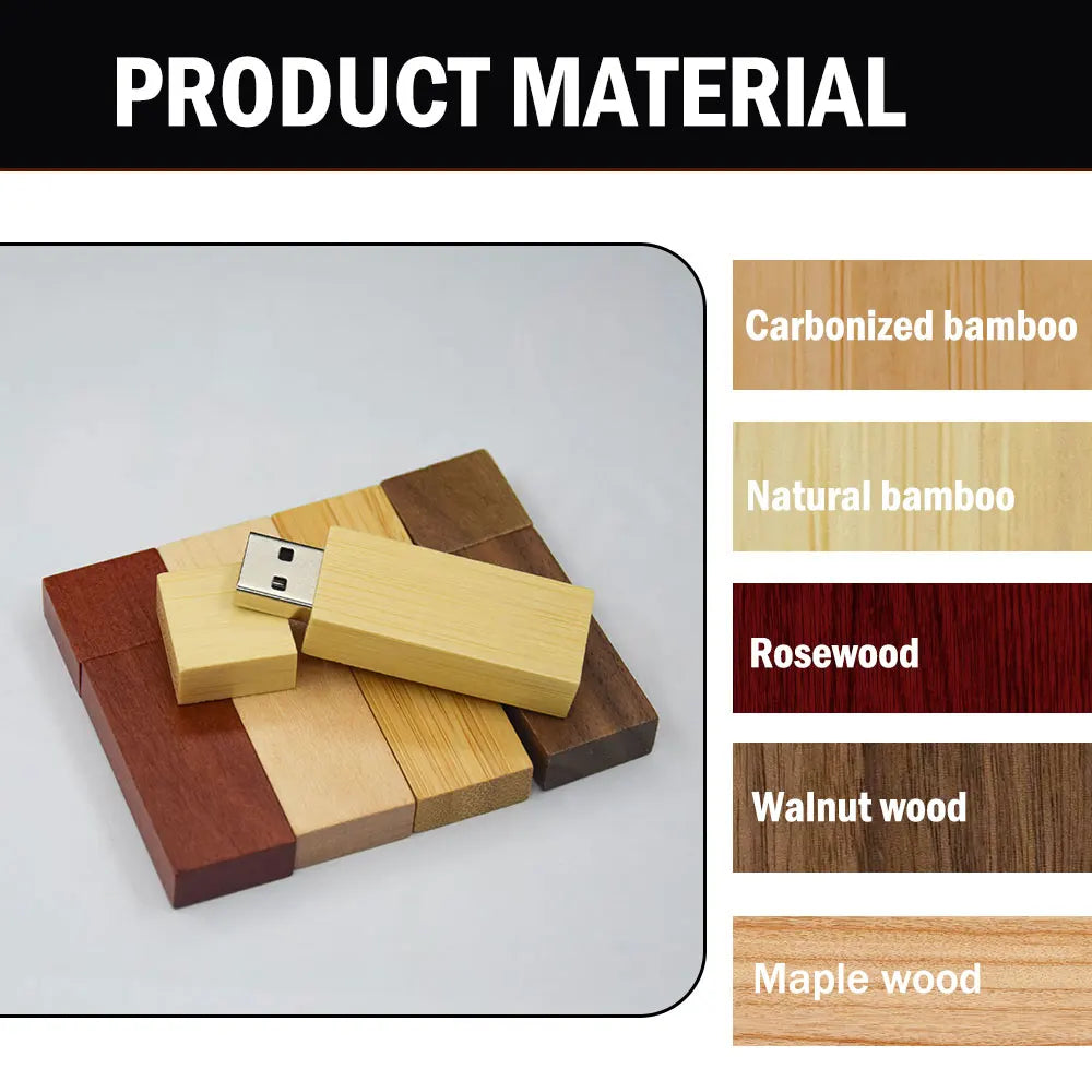 Custom Logo Wooden USB Flash Drive 8GB–64GB | Bulk Gift Custom USB Flash Drive PRIMED
