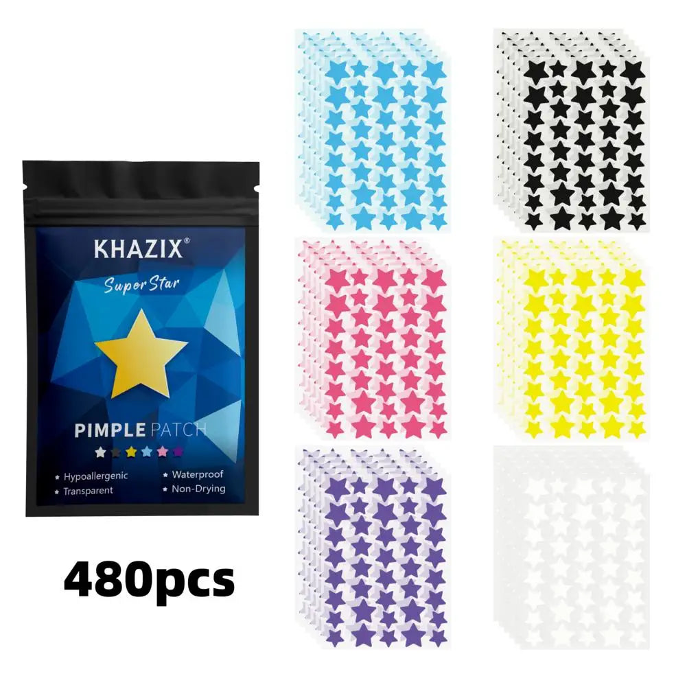 Ultra-Thin Star Acne Patches – Multi-Color Concealer Dots