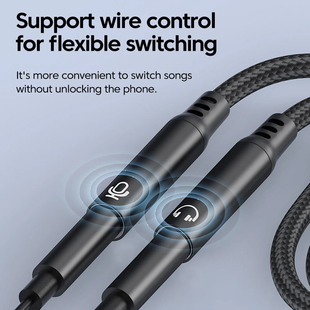 USB-C to Dual 3.5mm Audio Adapter with DAC | elough
