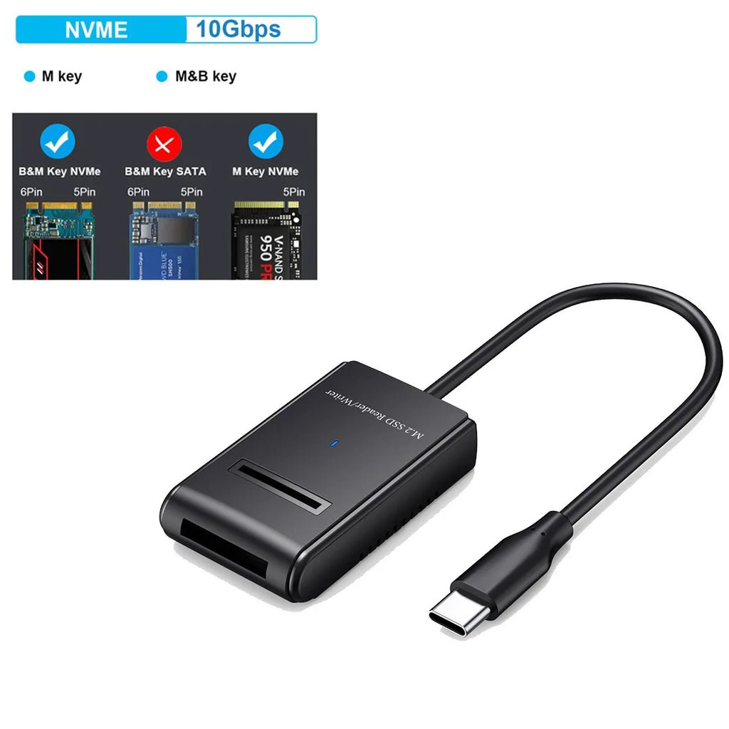 Hannord M.2 NVMe SSD Enclosure 10Gbps USB-C Adapter SSD Enclosure PRIMED SATA 10 Gbps M.2 NVMe/SATA
