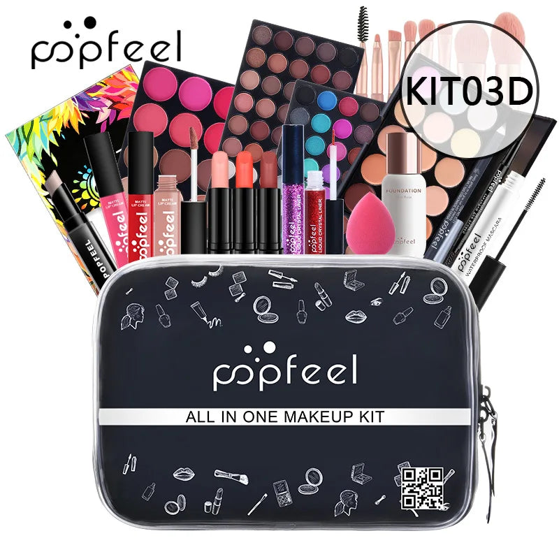 Popfeel All-in-One Makeup Kit – Full Cosmetics Set for Women Makeup Gift Set PRIMED POPFEEL-KIT003D