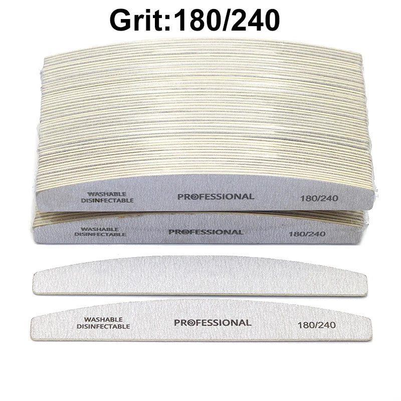 Professional Wooden Nail Files 50/100Pcs | 100/180 & 180/240 Grit