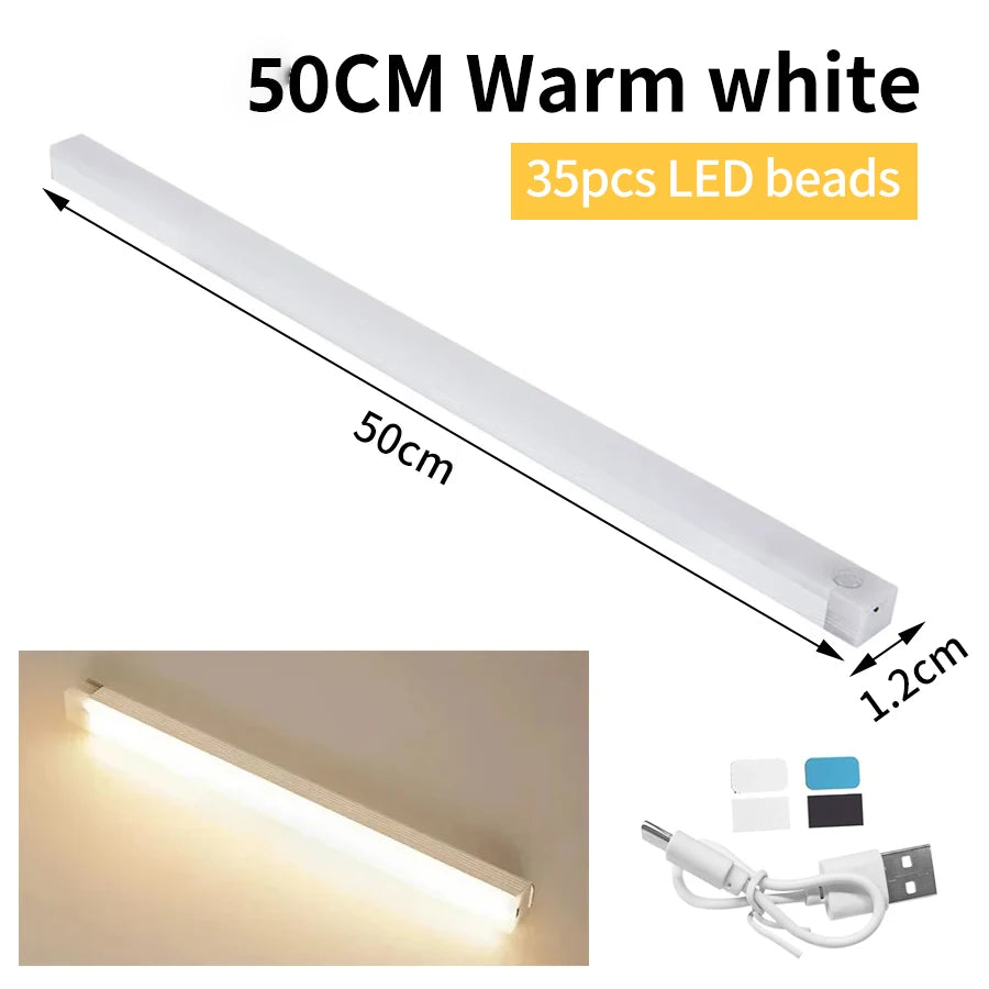 Wireless Motion Sensor LED Night Light – USB Rechargeable Motion Sensor Night Light PRIMED 50cm Warm White
