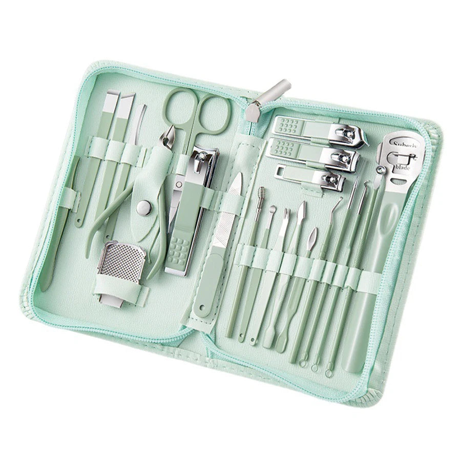 Stainless Steel Nail Clipper Manicure Set with Zipper Bag Manicure Tool Set PRIMED