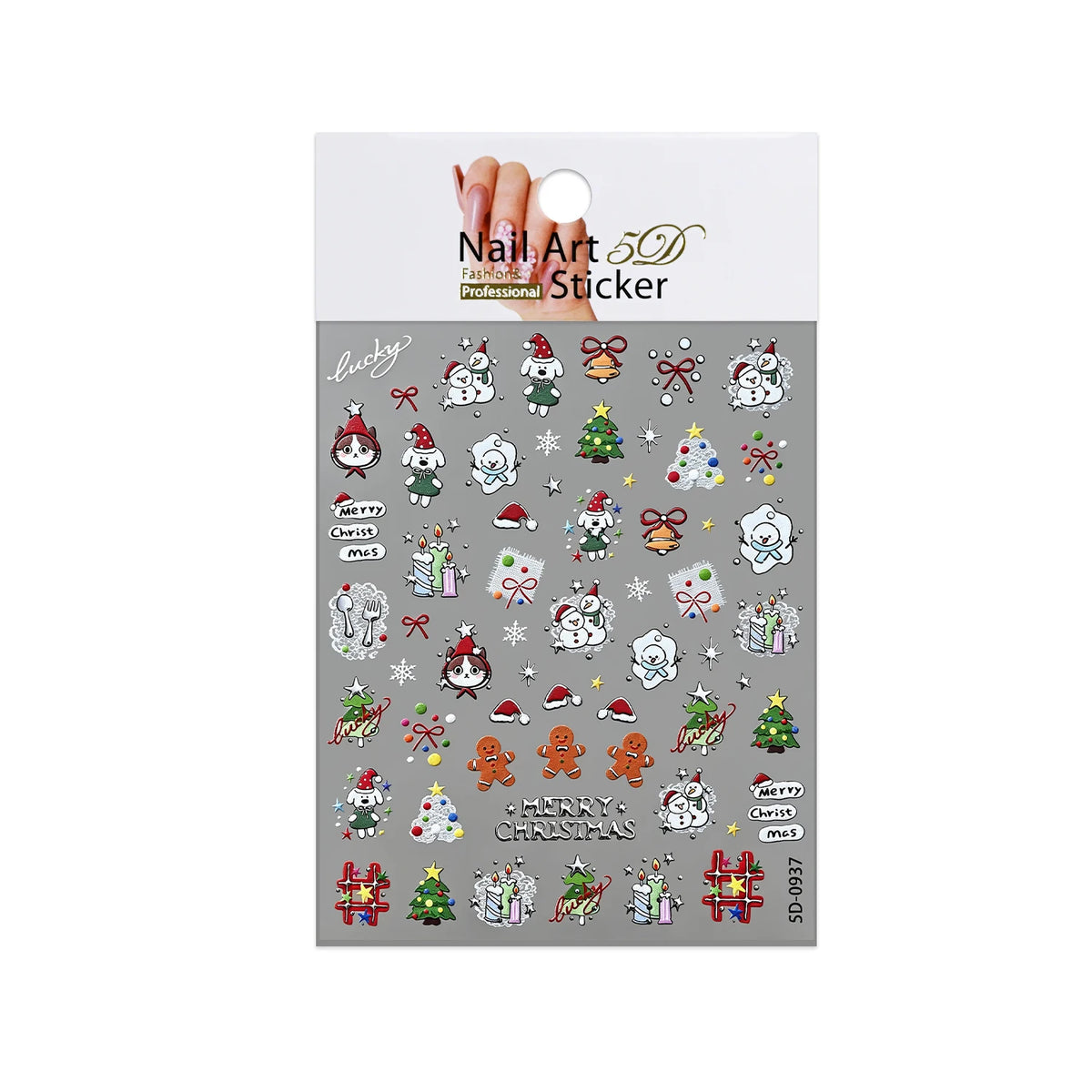 Christmas Tree Silvery Foil Nail Art Stickers – Holiday Decals