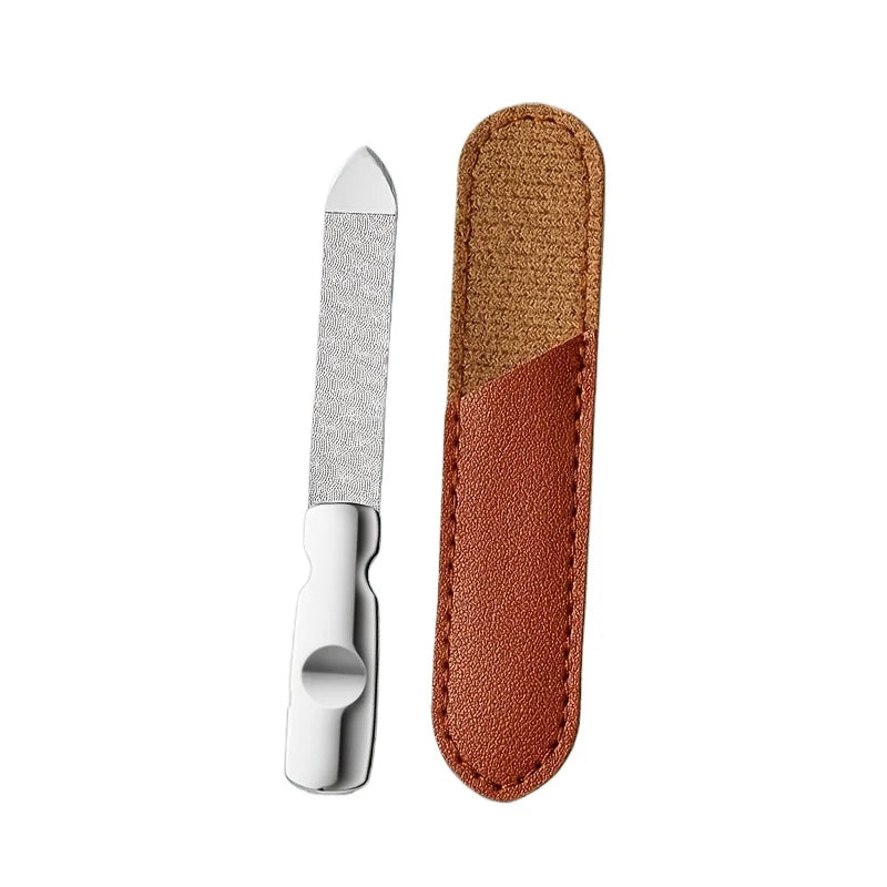 Ouriner Double-Sided Stainless Steel Nail File with Pouch