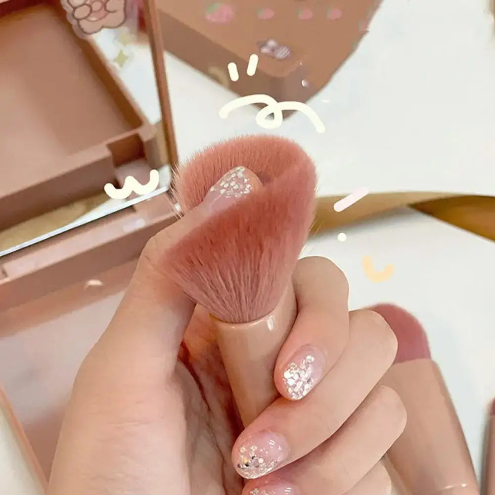 5-Piece Portable Travel Makeup Brush Set with Mirror