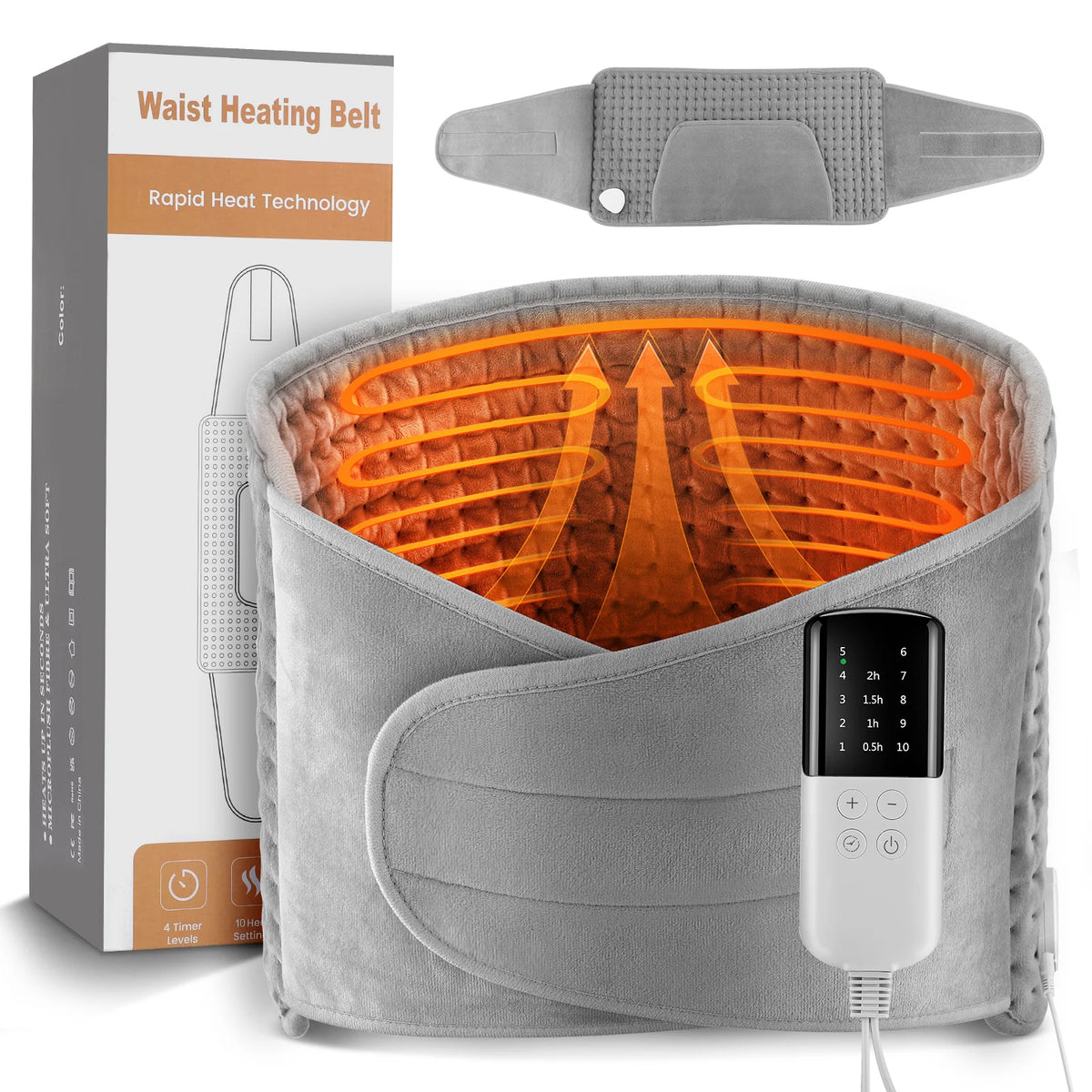 10-Gear Electric Heating Pad Belt – Waist, Back & Hand Warmer