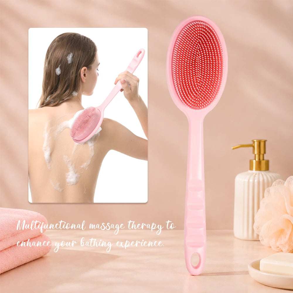 Long Handle Silicone Bath Brush – Body Scrubber & Exfoliator Silicone Bath Brush PRIMED