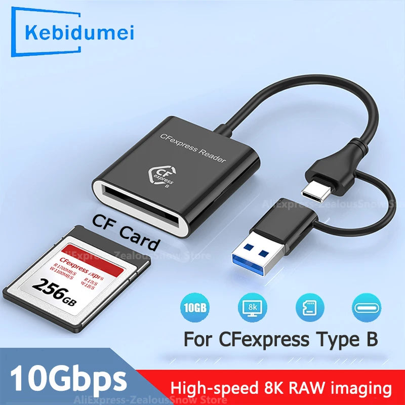 CFexpress Type B Card Reader USB 3.2 Gen 2 – 10Gbps USB-C Memory Card Reader PRIMED