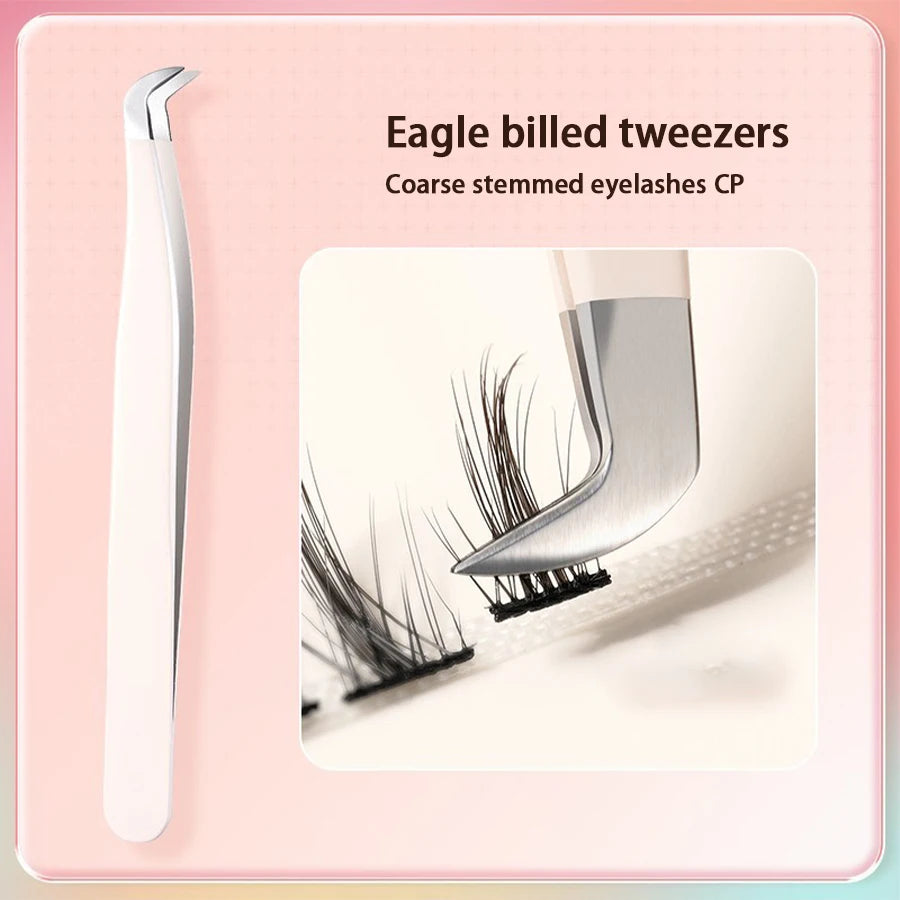 Stainless Steel Eyelash Tweezers for Lash Extension Grafting