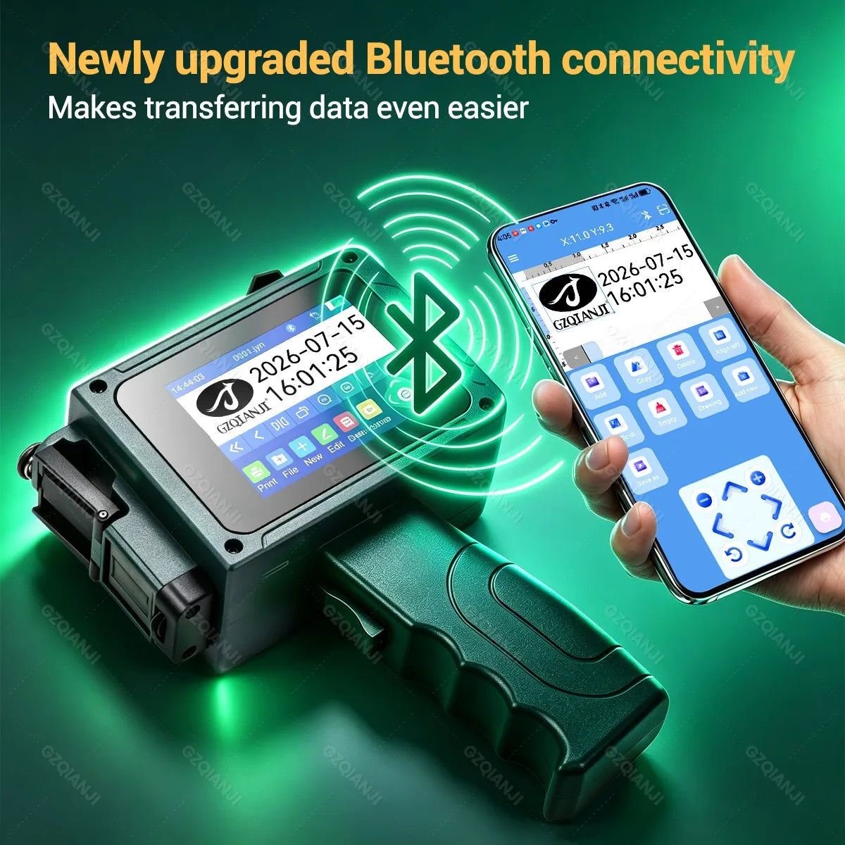 Bluetooth Handheld Mini Inkjet Printer 12.7mm – 24 Languages Portable Inkjet Printer PRIMED