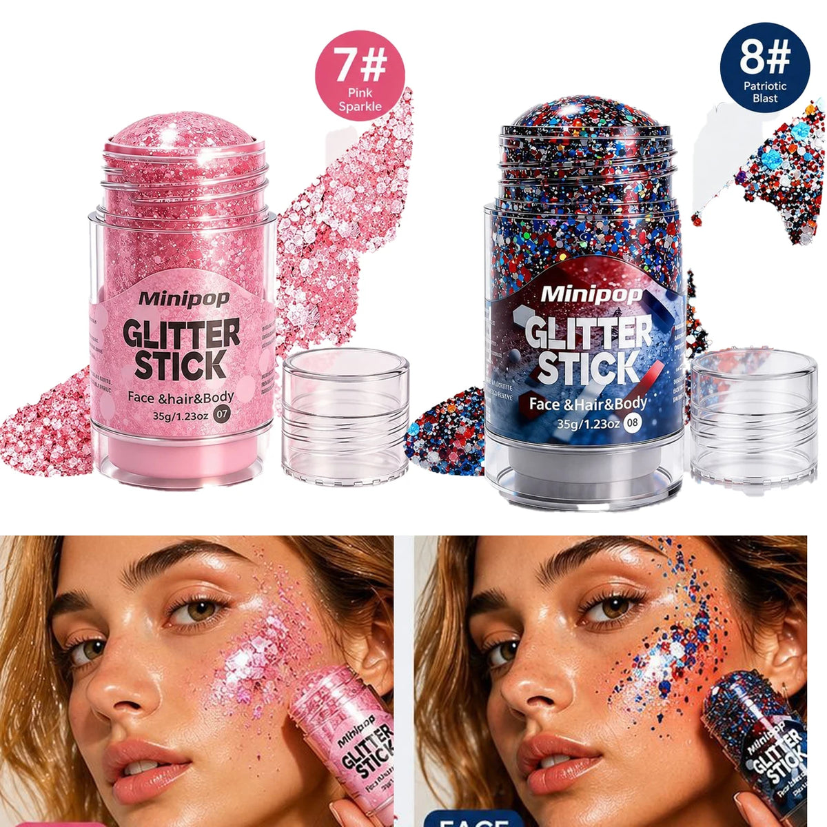 Star Sequin Glitter Stick – Face, Body & Hair Shimmer Makeup