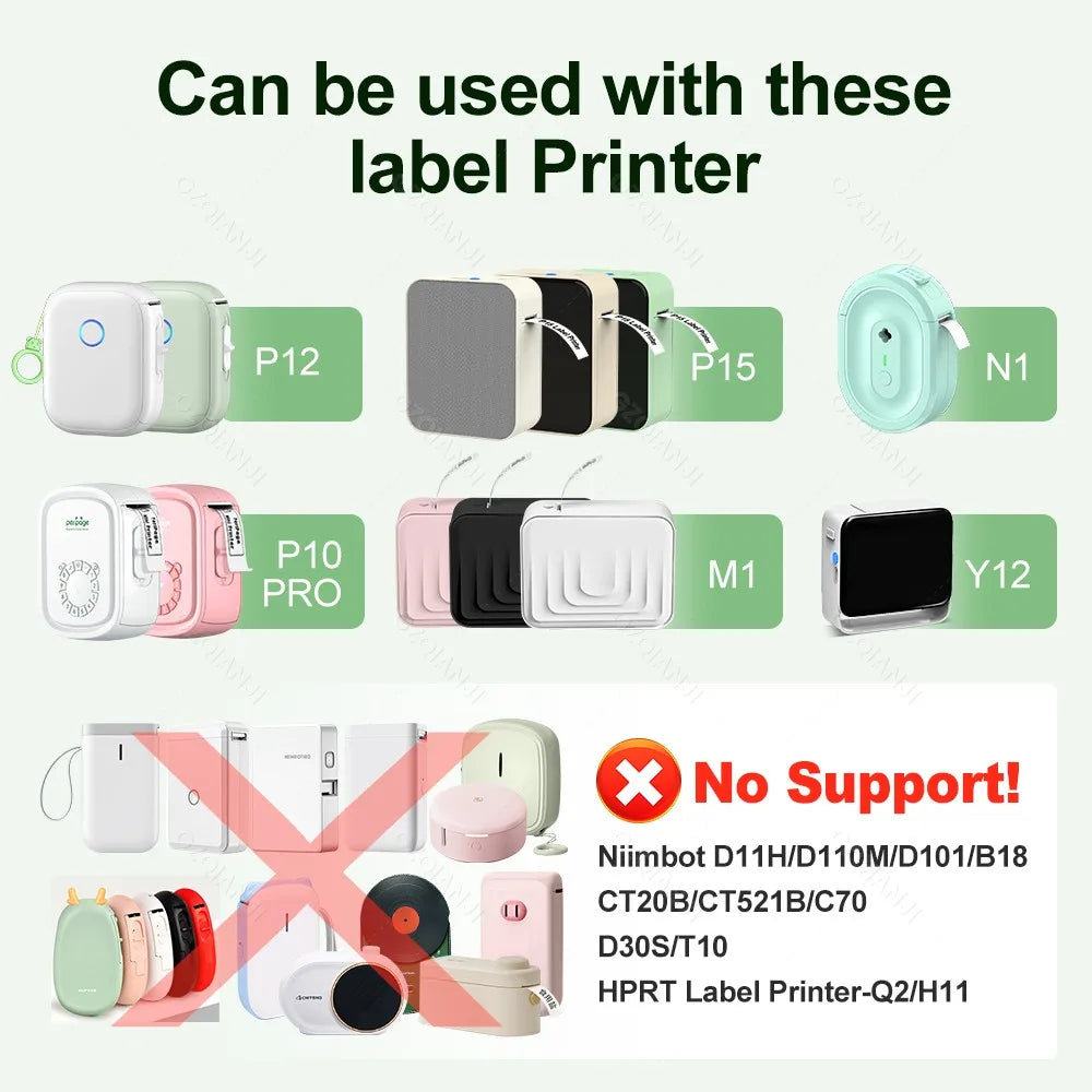 Thermal Label Sticker Roll 12–30mm for Mini Printer P15 D30 P12 Thermal Label Roll PRIMED