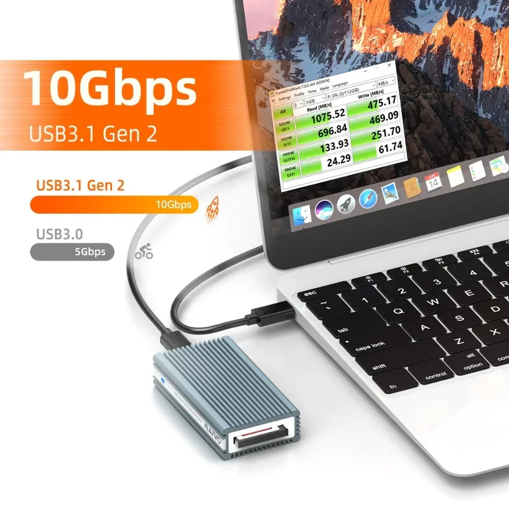 MAIWO CFexpress Type B Card Reader 10Gbps USB 3.2 Gen2 Aluminum CFexpress Card Reader PRIMED