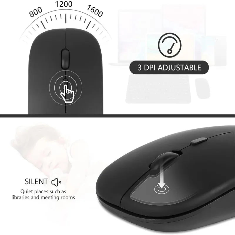 Dual Mode Wireless Mouse – Bluetooth & 2.4GHz, 1600 DPI Wireless Mouse PRIMED