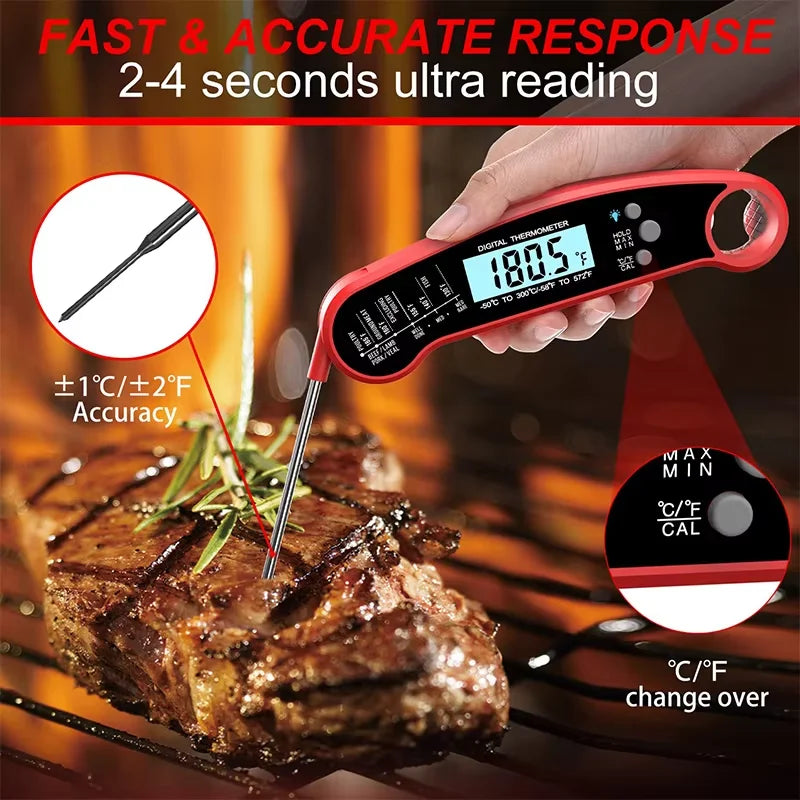 LMETJMA Digital Instant Read Meat Thermometer – Waterproof Digital Meat Thermometer PRIMED