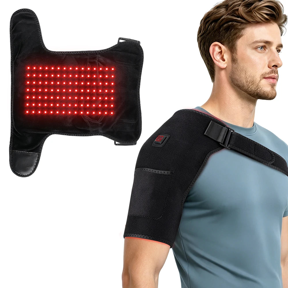USB Heated Shoulder Wrap | 105 LED 660nm Red Light Therapy Heated Shoulder Wrap PRIMED