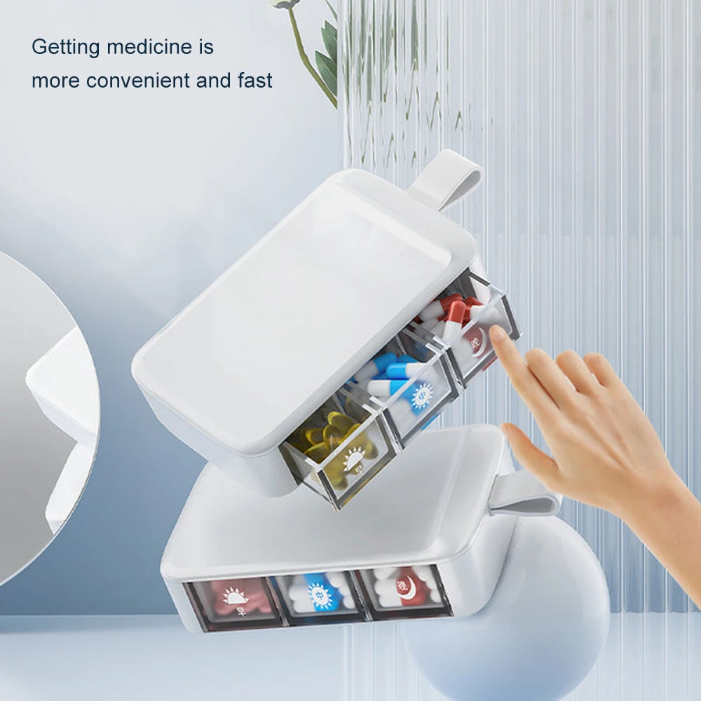 3-Compartment Pill Organizer with Timer | Travel Pill Box Pill Organizer PRIMED