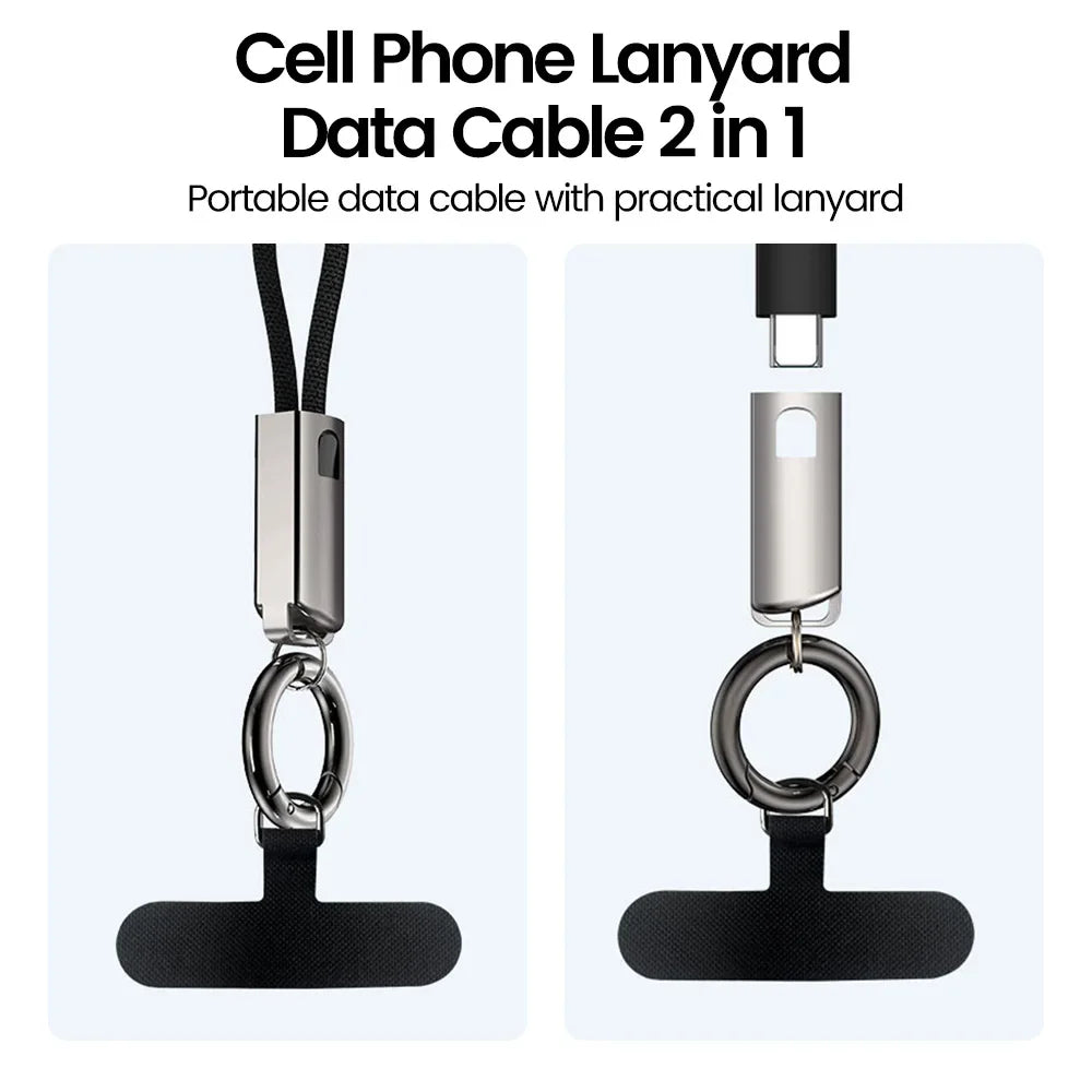 2-in-1 USB-C Keychain Cable 60W Fast Charging – Type C USB-C Keychain Cable PRIMED