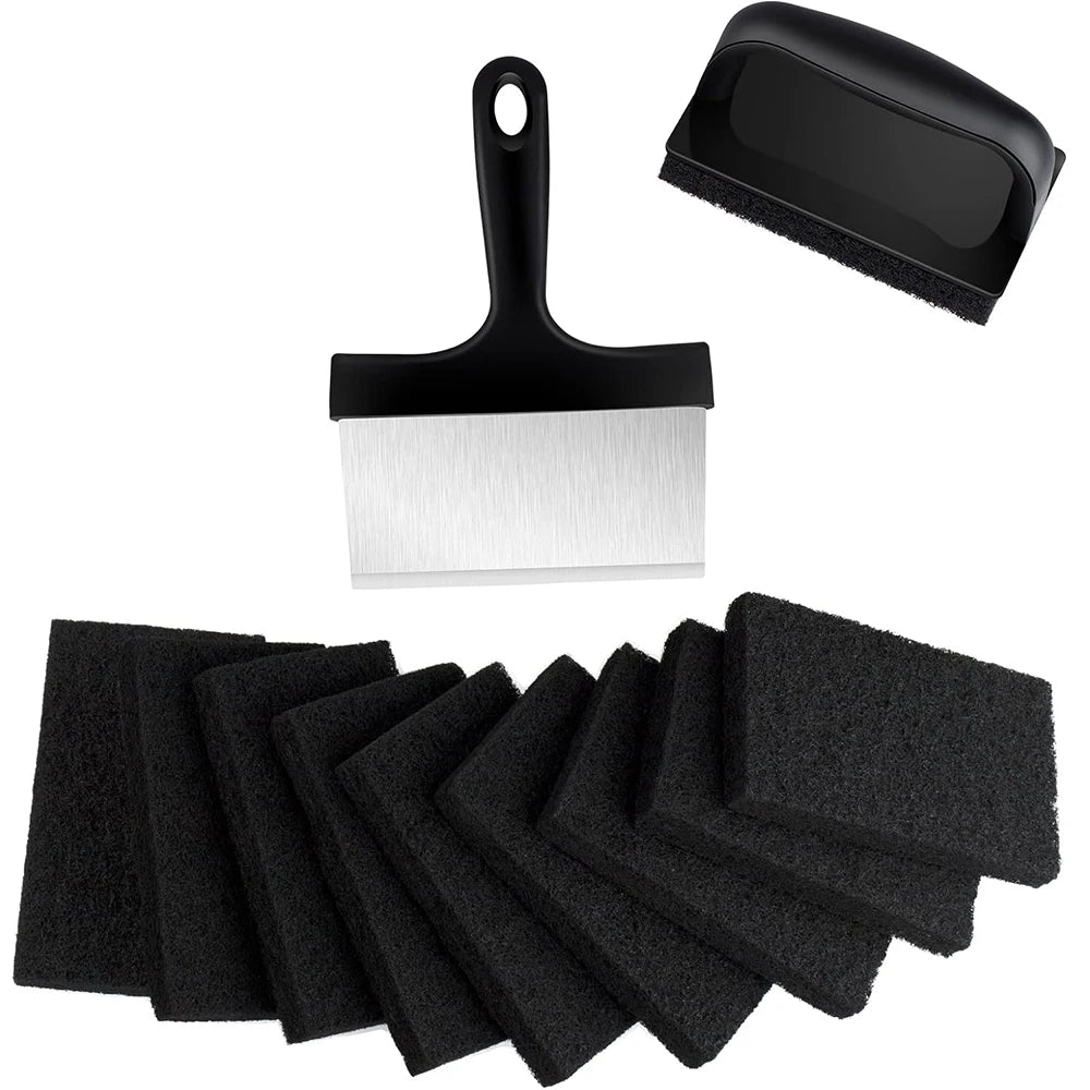 12-Piece Flat Top Griddle Cleaning Kit – Scraper & Scouring Pads Griddle Cleaning Kit PRIMED