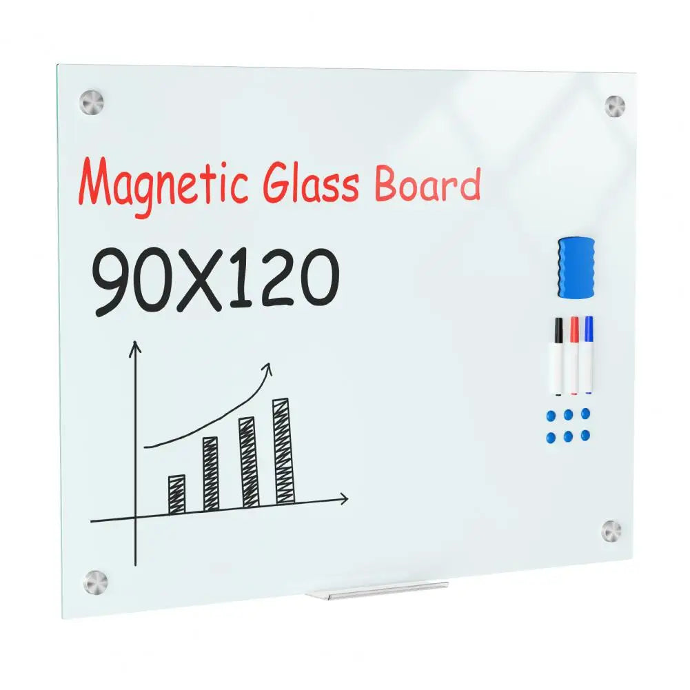 Magnetic Glass Whiteboard Frameless Dry Erase Board + Markers Glass Whiteboard PRIMED United States 90x120cm