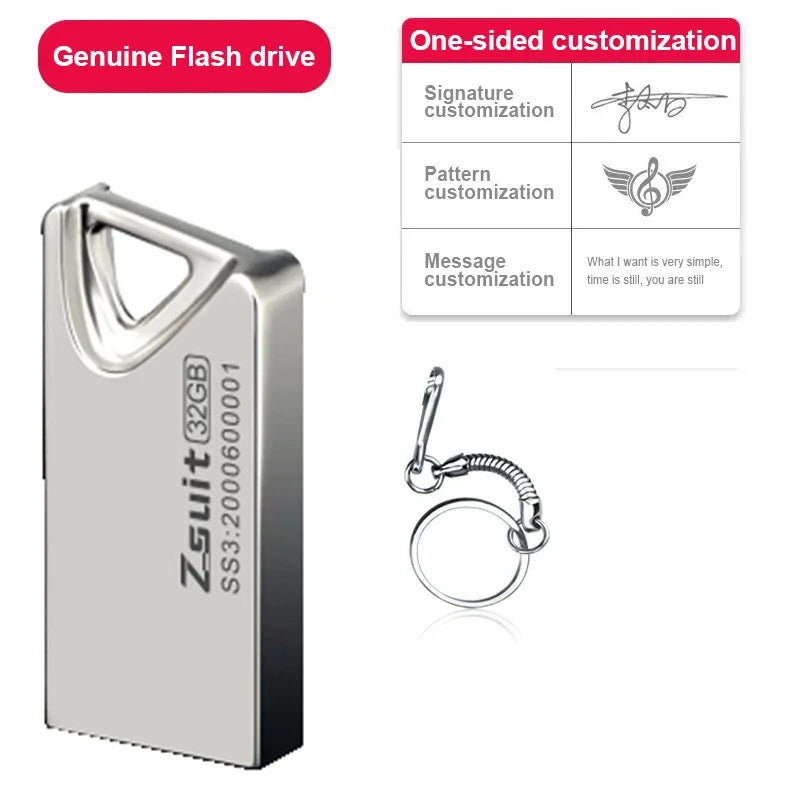 Z-Suit Metal USB Flash Drive 32GB 64GB 128GB Pendrive